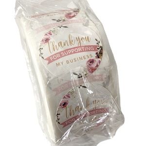 Thank you for supporting my business sticker pink Floral 500 Pieces total